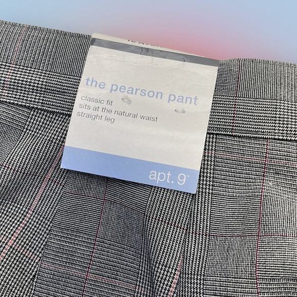 APT. 9 Women’s 10 Gray Pink Plaid PEARSON Dress Pant - Picture 4 of 5
